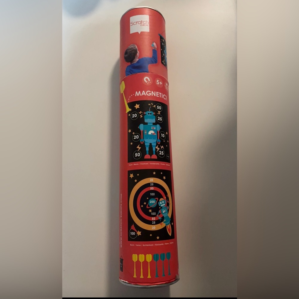 Magnetic Robot Dart Board for Kids - Red and Blue